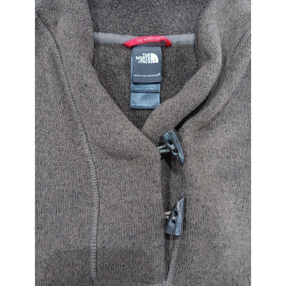 The North Face Womens Brown Fleece Toggle Shawl Neck Sweater XL Pullover 2475 - Picture 2 of 12